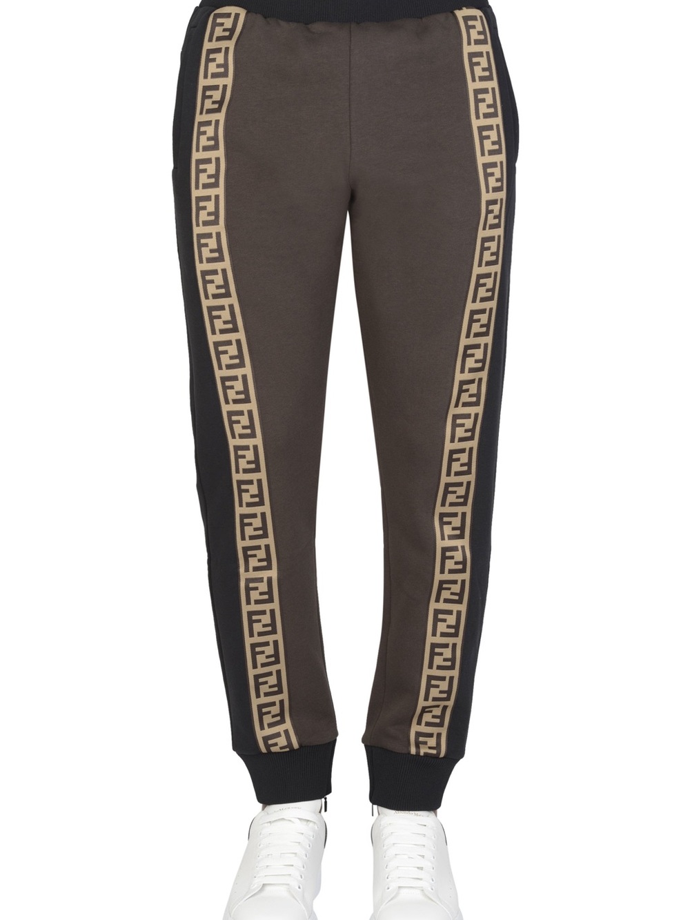 Fendi FF Logo Tape Jogger Sweatpants Black Brown Luxury Athleisure